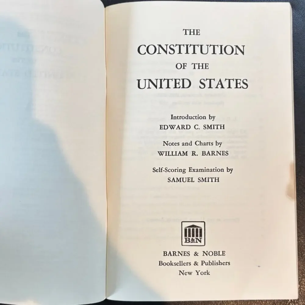 Vintage 1968 The Constitution of the United States, w/Exam, Barnes & Noble, PB